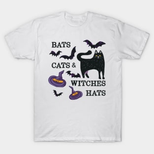 Bats, Cats & Witch Hats T-Shirt